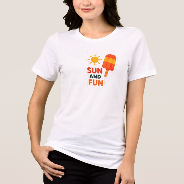 Camiseta Sun and Fun – Bright Summer Vibes Sticker (Frente)