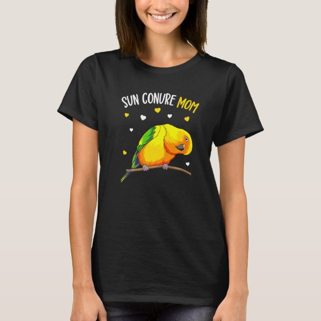 Camiseta Sun Conure Mãe Engraçado Papagaio Mulheres (Frente)