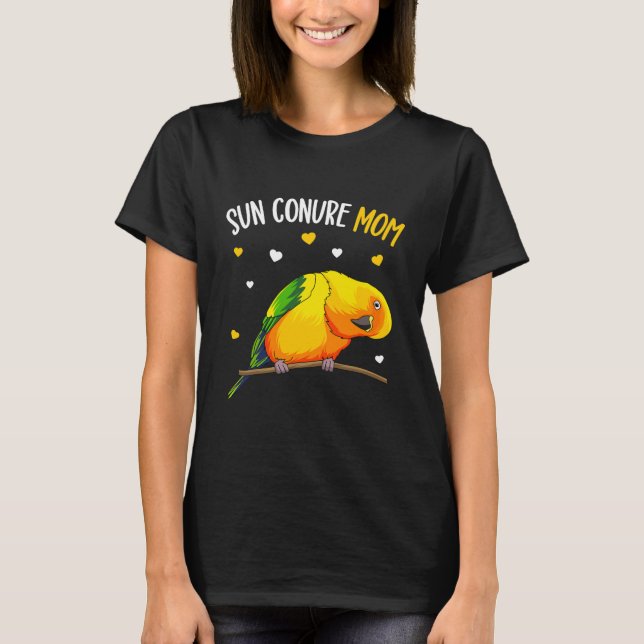 Camiseta Sun Conure Mãe Engraçado Pássaro Pássaro Pássaro  (Frente)