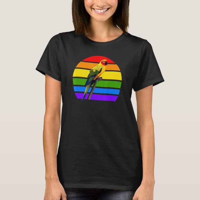 Camiseta Sun Conure Rainbow Bird Diversidade de Aves (Frente)