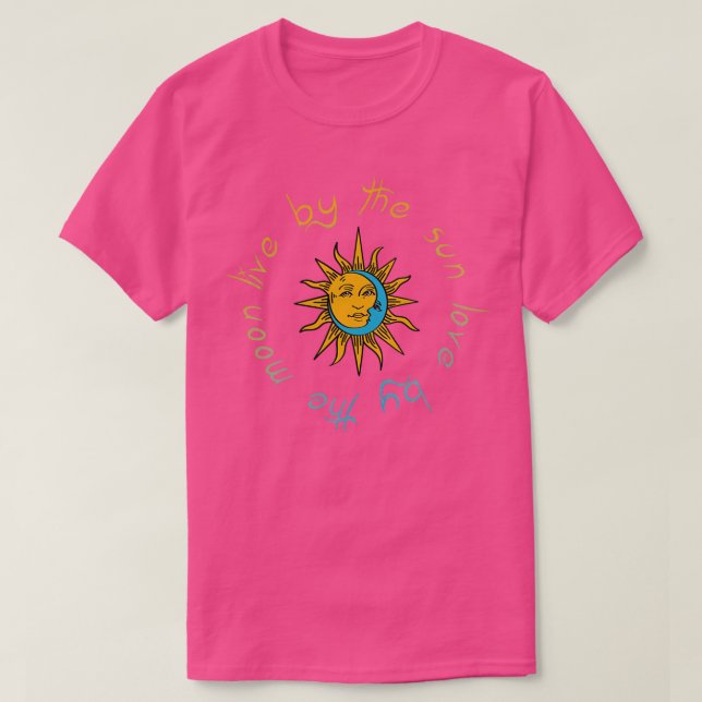 Camiseta Sun e Moon Celestial Boho  (Frente do Design)