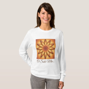 Camiseta Sun étnico. Único mio. Textura geométrica do