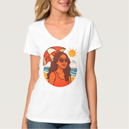 Camiseta Sun‑Kissed Beach Day | Umbrella Girl Summer 2025 T