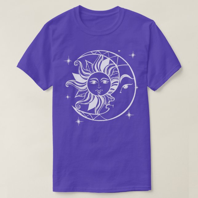 Camiseta Sun Moon Alchemy Astrology Witchy Gótica Design (Frente do Design)