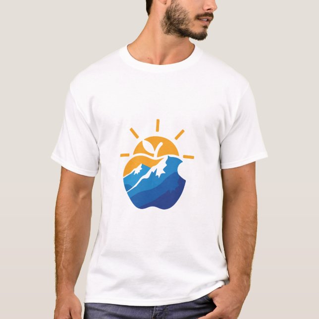 Camiseta Sun Mountain Wave Circle Amante da Nature (Frente)