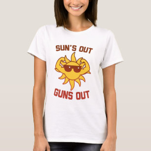 Camiseta Sun para fora atira para fora
