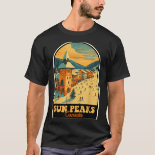 Camiseta Sun Peaks Canada Vintage Design Retro Ski Village