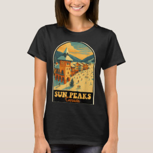 Camiseta Sun Peaks Canada Vintage Design Retro Ski Village