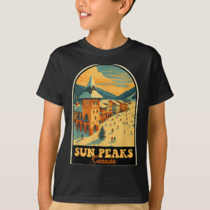 Camiseta Sun Peaks Canada Vintage Design Retro Ski Village