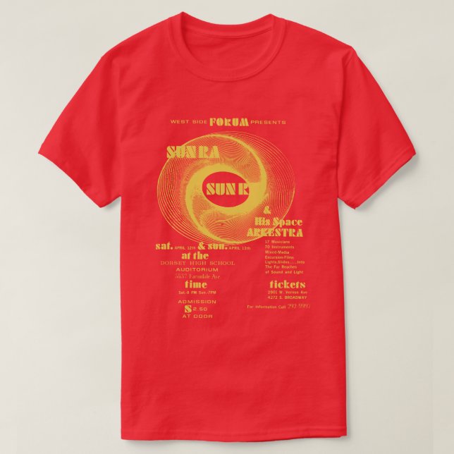 Camiseta Sun Ra Forum Vintage Jazz (Frente do Design)