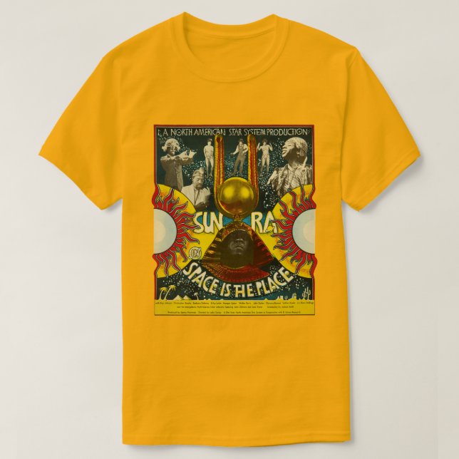 Camiseta Sun Ra Space é o lugar (Frente do Design)