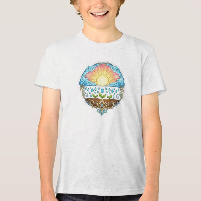Camiseta Sun Rain Growth Nature Symbol Illustration design  (Frente)