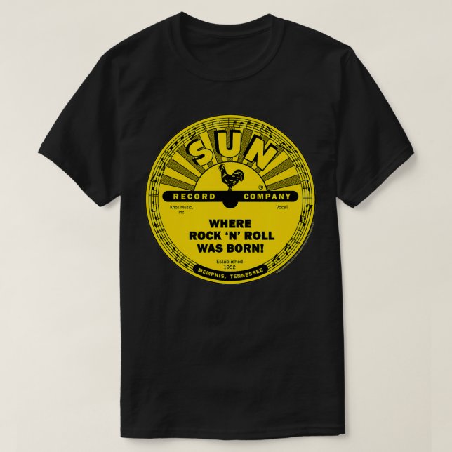 Camiseta Sun Records Classic Vinyl Onde Rock N Roll Era Bo (Frente do Design)