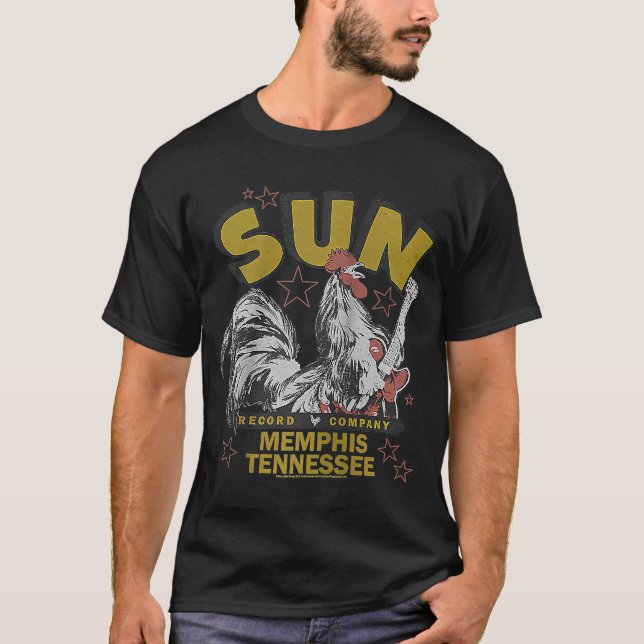 Camiseta Sun Records Rockabilly Rooster Raglan (Frente)