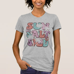 Camiseta Sun Salt Sand Beach para mulheres Summer Coconut T