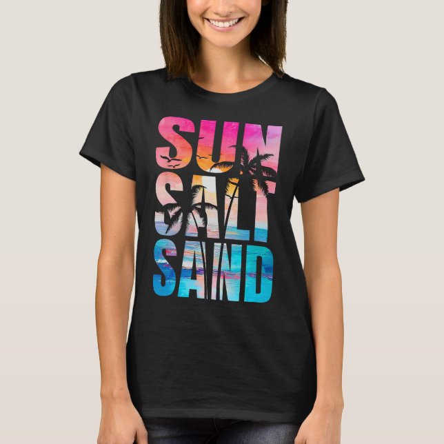 Camiseta Sun Salt Sand Summer Vacing Hawaii Beach Funny F (Frente)