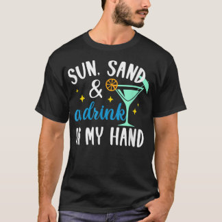 Camiseta Sun Sand & Beber Na Minha Mão Bridesmaid Beach Bac