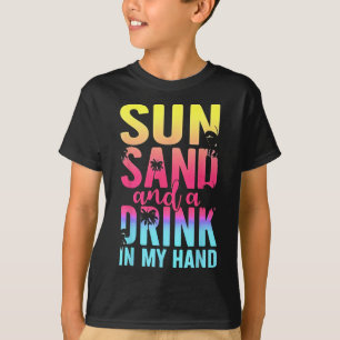 Camiseta Sun Sand E Uma Bebida Em Minha Fenda De Cruzeiro N