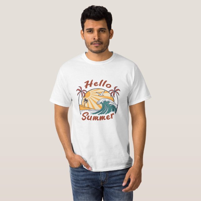 Camiseta Sun, Sand & Waves: Boas-vindas ao Verão (Frente Completa)
