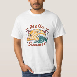 Camiseta Sun, Sand & Waves: Boas-vindas ao Verão