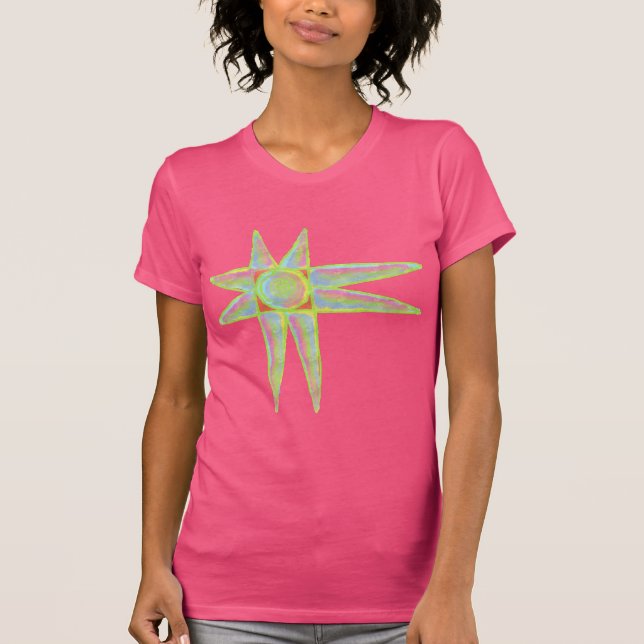 Camiseta Sun Star Abstrato Art para Vestir (Frente)