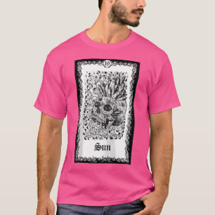 Camiseta Sun Tarot Card Shirt Skull Gótico Punk Tee Magic O