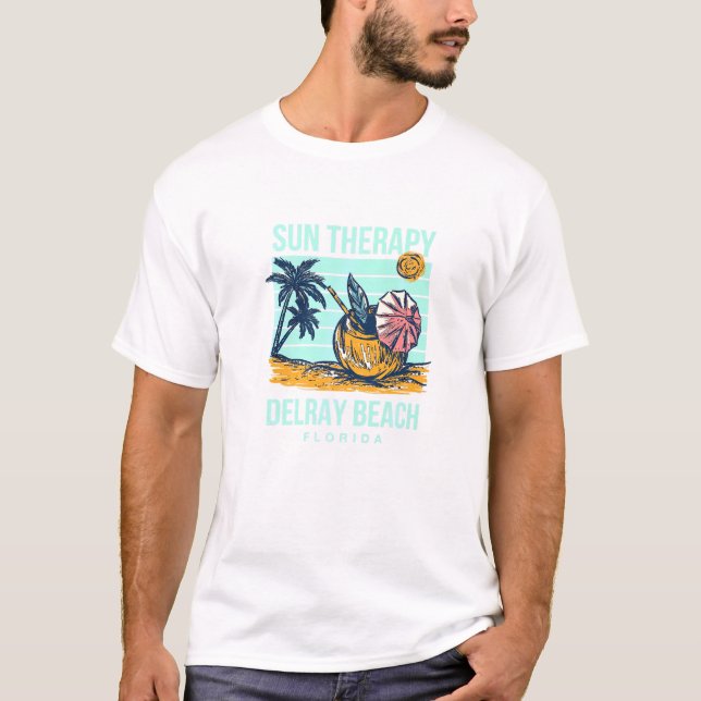 Camiseta Sun Therapy Delray Beach Summer, Florida Tropical  (Frente)