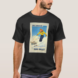 Camiseta Sun Valley, Este Inverno De Esqui Para Mulher, Ret