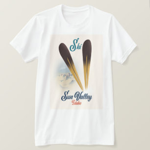 Camiseta Sun Valley Idaho vintage style poster de ski