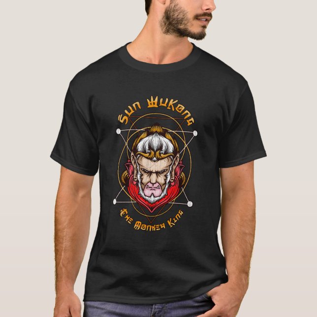 Camiseta Sun Wukong Monkey King Mito Chinês Para Wuxia Kung (Frente)