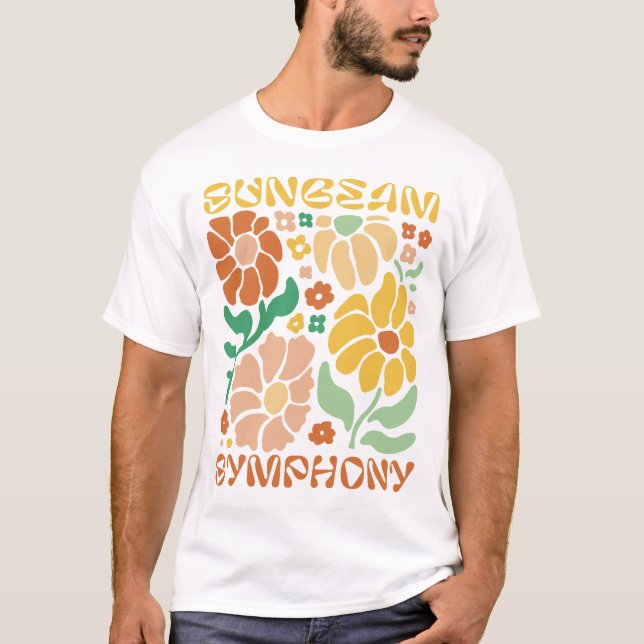 Camiseta Sunbeam Symphony – Radiant Floral Burst for Spring (Frente)