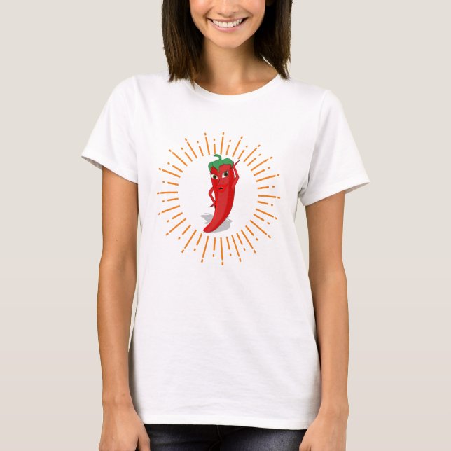 Camiseta Sunburst Red Hot Pepper Diva (Frente)