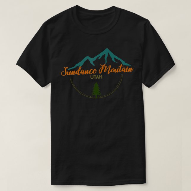 Camiseta Sundance Mountain Utah - Snowboard - Aventura de E (Frente do Design)