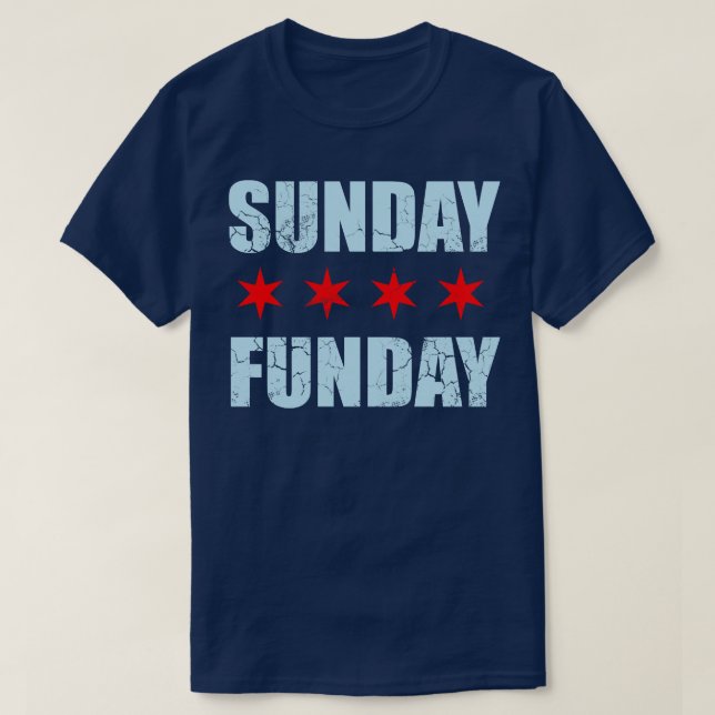 Camiseta Sunday Funday Chicago Flag (Frente do Design)