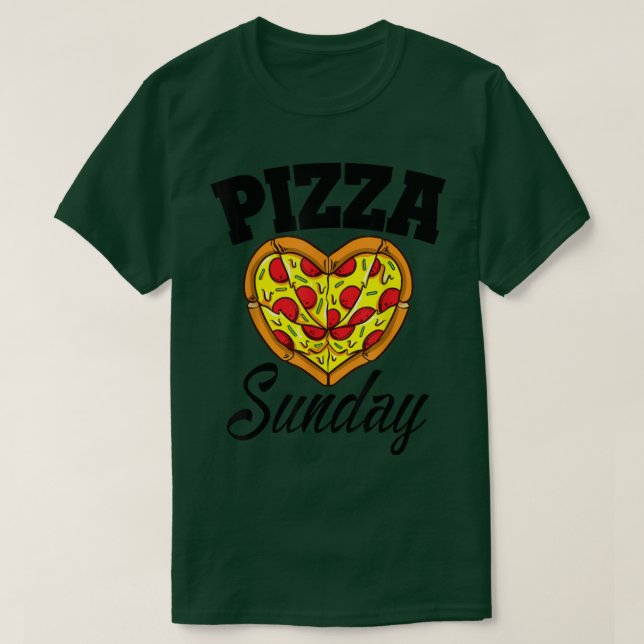 Camiseta Sunday Pizza Night Funny Pizza Lover Comida Rápida (Frente do Design)