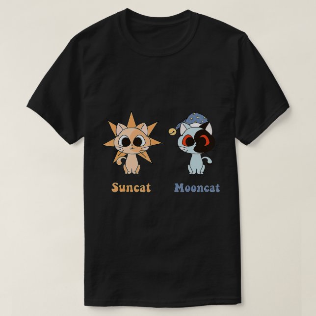 Camiseta Sundrop e Moondrop como Fnaf Security Breach cats (Frente do Design)