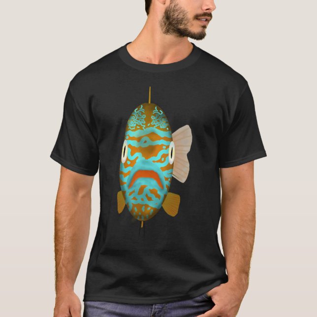 Camiseta Sunfish-de-orelha-longa - Cabeça de peixe (Frente)