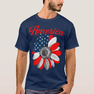 Camiseta Sunflower americano abençoado Teto cristão agradec