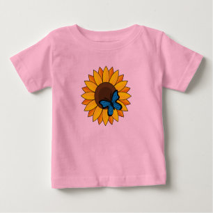 Camiseta Sunflower and Blue Butterfly