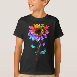 Camiseta Sunflower Be Kind Quebra-cabeça Piece Autismo Sens