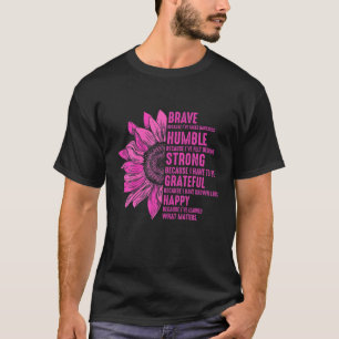 Camiseta Sunflower Brave Humble Forte Grateful Breas Felize