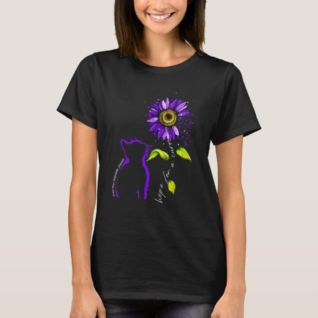 Camiseta Sunflower Cat Purple Arnold Chiari Malformation Aw (Frente)