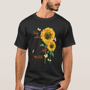 Camiseta Sunflower Cross Faith Jesus Borboleta Christian Wa