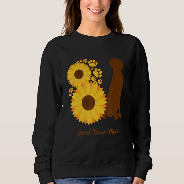 Camiseta Sunflower Dog Mom - Great Dane (Frente)