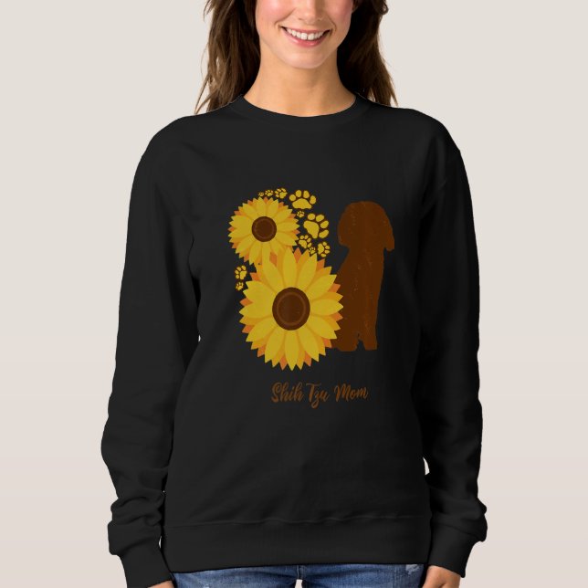 Camiseta Sunflower Dog Mom - Shih Tzu Premium (Frente)