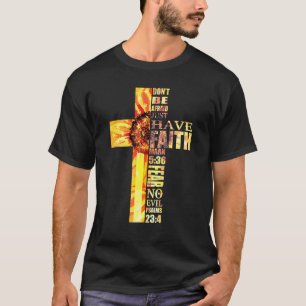 Camiseta Sunflower Faith Cross Medo Nenhum Mau Christian Ul