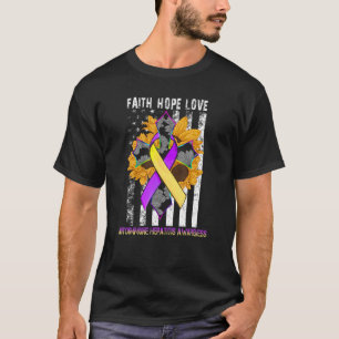 Camiseta Sunflower Faith Espera Amor Pela Hepatite Autoimun