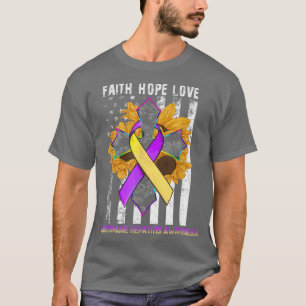 Camiseta Sunflower Faith Espera Amor Pela Hepatite Autoimun