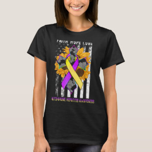 Camiseta Sunflower Faith Esperança Ama Hepatite Autoimune A