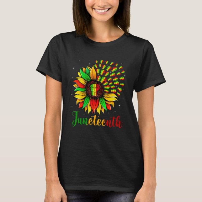 Camiseta Sunflower Fist African American Pride Black Histor (Frente)